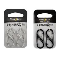 Nite Ize S-Biner Dual Carabiner Key Hook Ring Size 1 Twin Pack - Choose Colour