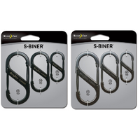 Nite Ize S-Biner Slidelock Stainless Steel Combo (3 Pack) - Choose Colour