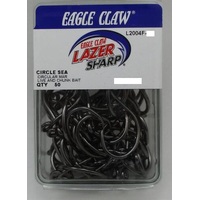 Eagle Claw L2004 Lazer Sharp Mid Wire Circle Fishing Hook 50 Pack - Choose Size
