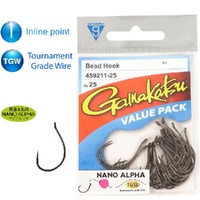 Gamakatsu Bead Nano Alpha Coating Value Pack (25 Hooks) Fishing Hook - Choose Size