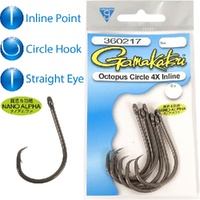 Gamakatsu Inline Octopus Circle SE 4x Nano Alpha Coating Pre Pack Fishing Hook - Choose Size