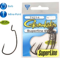 Gamakatsu Worm Superline EWG Nano Alpha Coating Pre Pack Fishing Hook - Choose Size
