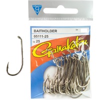 Gamakatsu Baitholder Black Fishing Hook Value Pack (25 Hooks) - Choose Size