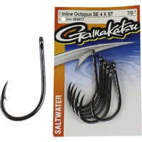 Gamakatsu Inline Octopus SE 4x Game Fishing Hook Pre Pack - Choose Size