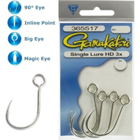 Gamakatsu Single Lure 3x Heavy Duty HD Fishing Hook - Choose Size