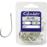 Gamakatsu SL12S Big Game Tin Plated Fishing Hook Bulk 25 Pack - Choose Size