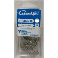 Gamakatsu 16 Heavy Duty Treble Fishing Hook - Choose Size