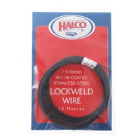 Halco 10m Lockweld Black Nylon Coated 7 Strand Stainless Wire - Choose Lb