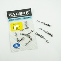 Harbor Black Ball Bearing (BB) Fishing Swivel With Revenge Snap - Choose Size