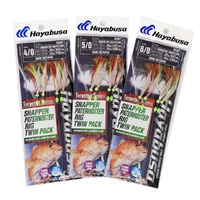 Hayabusa EX307 Snapper Paternoster Pink Green Red Flasher Rig Twin Pack - Choose Size