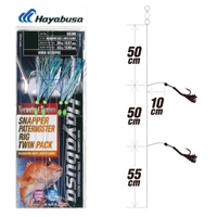 Hayabusa EX308 Snapper Paternoster White Flasher Rig Twin Pack - Choose Size