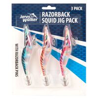 Jarvis Walker Razorback Squid Jig Pack 3x Jigs - Choose Size