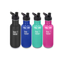 Klean Kanteen 532ml 18oz Classic Sport Cap Stainless Steel Drink Bottle - Choose Colour