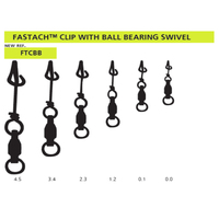 Mustad Ultrapoint Fastach Clip With Ball Bearing Swivel - Choose Size