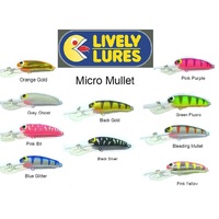 Lively Lures Micro Mullet 40mm Hard Body Fishing Lure Diving Lure to 2m - Choose Colour