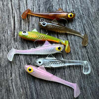 MMD Microbait 55mm Rigged Paddle Tail Soft Plastic Fishing Lure - Choose Weight & Colour