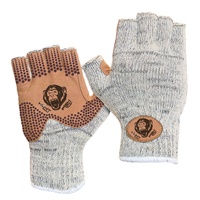 Fish Monkey Woolly Tan Colour Half Finger Fishing HJunting Gloves - Choose Size
