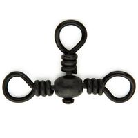 Mustad Black Barrel 3 Three Way Crossline Fishing Swivel - Choose Size