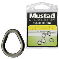 Mustad Stainless Steel Teardrop Heavy Duty Solid Fishing Ring - Choose Size