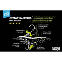 Nomad Design Live Ops Sumo Shrimp Rigged 5" Soft Plastic Fishing Lure - Choose Colour