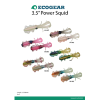 Ecogear Power Squid 3.5" Soft Plastic Fishing Lure - Choose Colour