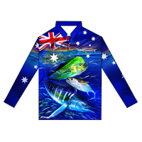 Profishent Sublimated Long Sleeved Oz Blue Water Fishing Shirt - Choose Size (SLSOZBW3)