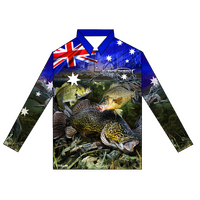 Profishent Sublimated Long Sleeved Oz Fresh Water Fishing Shirt - Choose Size (SLSOZFW3)