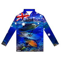Profishent Sublimated Long Sleeved Oz Northern Blue Water Fishing Shirt - Choose Size