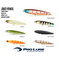 Pro Lure SK62 Pencil Sinking Hardbody Fishing Lure ProLure - Choose Colour