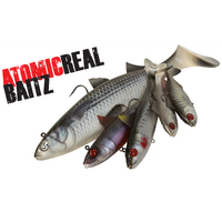 Atomic 2022 Real Baitz Soft Plastic Rigged Fishing Lure - Choose Colour Size