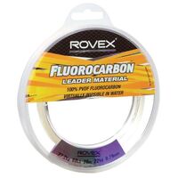 Rovex 20m Clear Flurocarbon Fishing Leader - Choose Lb Test
