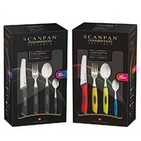 Scanpan Spectrum 16pc Kitchen Cutlery Set Fork Knife Spoon - Choose Colour