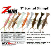 ZMan 3" Scented ShrimpZ Soft Plastic Fishing Lure - Choose Colour