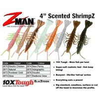 Zman 4" Inch Scented ShrimpZ Soft Plastic Fishing Lures Zman Z Man Shrimps