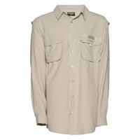 Shimano Vented Long Sleeve Oatmeal Fishing Shirt - Choose Size (SHVENTOAT)