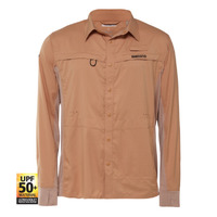 Shimano Pro Stretch Burnt Orange Vented Fishing Shirt - Choose Size