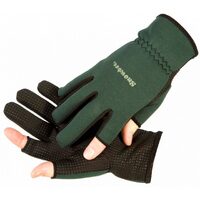 Snowbee Light Weight Neoprene Fishing Gloves Green - Choose Size