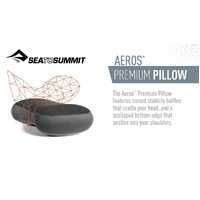 Sea To Summit Aeros Premium Ultralight Inflatable Camping Pillow - Choose Size & Colour