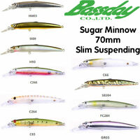 Bassday Sugar Minnow 70mm 3.5g Hardbody Slim Suspending Fishing Lure - Choose Colour