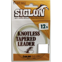 Sunline Siglon 12ft Knotless Fly fishing Tapered Leader - Choose Size