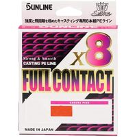 Sunline Full Contact 300m x8 Pink Offshore Casting Braid Fishing Line - Choose Lb