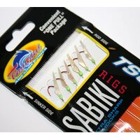 Tsunami TS119 Iridescent Glo Head Red Sabiki Live Bait Jig - Choose Size