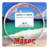 Mason Down Under 30' Single Strand Stainless Steel Wire Leader - Choose Lb