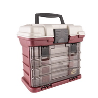 Plano 4 Bay Rack System 3500 Fishing Storage Tackle Box - Red Metallic Silver