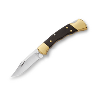 Buck Knives Ranger Finger Groove Folding Knife With Leather Sheath 112BRSFG