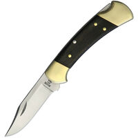 Buck Knives 112 Ranger Ebony Wood Folding Pocket Knife With Sheath #112BRS