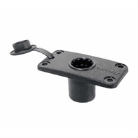 Scotty Rectangular Flush Deck Mount With Rain Cap Black 244