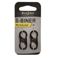 Nite Ize S-Biner MicroLock Steel 2 Pack Black Colour