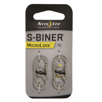 Nite Ize S-Biner MicroLock Steel 2 Pack Stainless Steel Colour