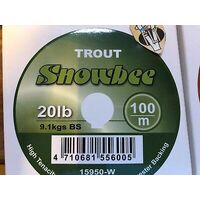 Snowbee Braided White Dacron Fly Fishing Backing Line 100m #20lb